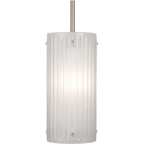 Textured Glass 1 Light 5.7 inch Beige Silver Pendant Ceiling Light in Adjustable Cord, Metallic Beige Silver, Floret Inner - Smoke Outer